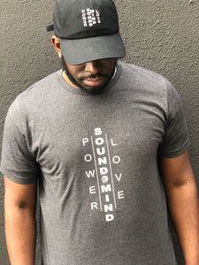 Power, Love, & Sound Mind - Unisex Tee (Dark Grey Heather)